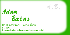 adam balas business card